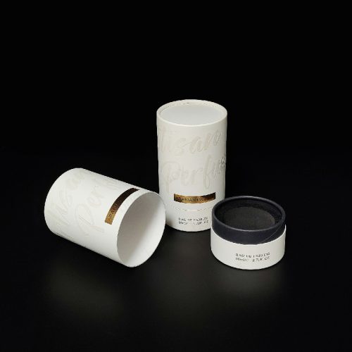Cylinder box Chinese manufacturer Perfume Kraft Paper packaging Hot stamping Matt Varnishing Debossing