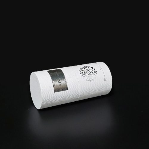 Cylinder box Chinese manufacturer Perfume Paper packaging Silver Hot stamping Embossing UV