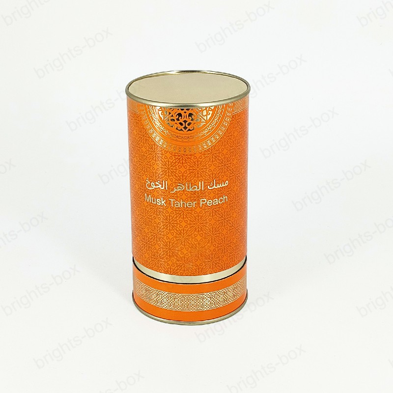 Cylinder box Chinese manufacturer Perfume packaging Hot stamping Glossy Varnishing UV High quality