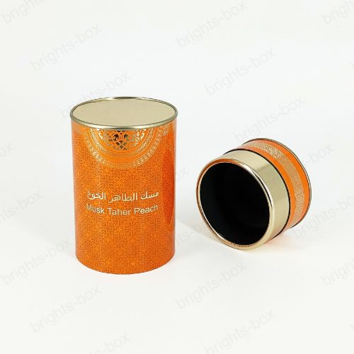 Cylinder box Chinese manufacturer Perfume packaging Hot stamping Glossy Varnishing UV High quality