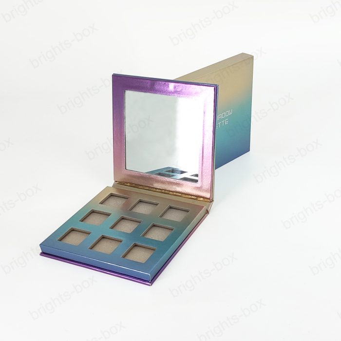 Eyeshadow palette Chinese manufacturer Paper packaging Hot stamping Drip Varnishing Metallic Mirror