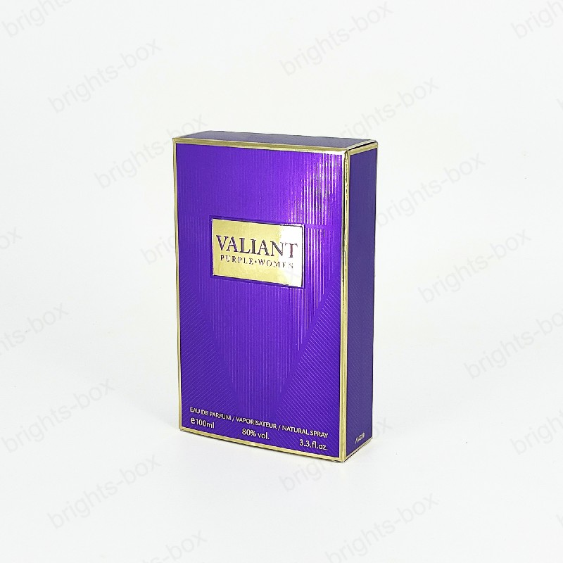 Paper tuck end box Chinese manufacturer Perfume packaging Gold Hot stamping Embossing Mental UV Texture