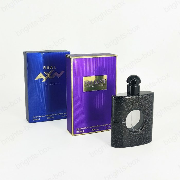 Paper tuck end box Chinese manufacturer Perfume packaging Gold Hot stamping Embossing Mental UV Texture