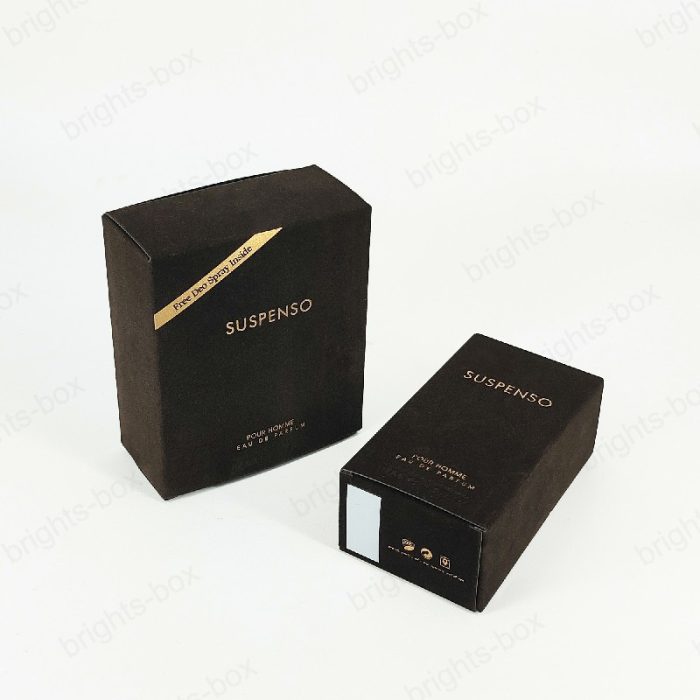 Paper tuck end box Chinese manufacturer Perfume packaging Gold Hot stamping Embossing flocking