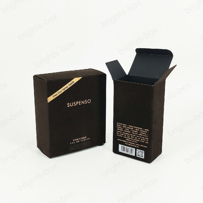 Paper tuck end box Chinese manufacturer Perfume packaging Gold Hot stamping Embossing flocking