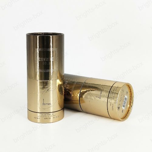 Cylinder box Chinese manufacturer Perfume paper packaging Gold Hot stamping Glossy Varnishing UV Embossing