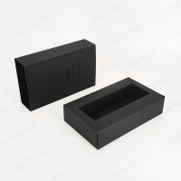 Folding Card box Chinese manufacturer Perfume Paper packaging Black Gold Hot stamping Embossing UV