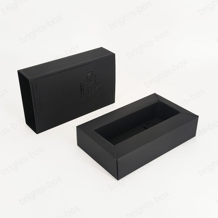 Folding Card box Chinese manufacturer Perfume Paper packaging Black Gold Hot stamping Embossing UV
