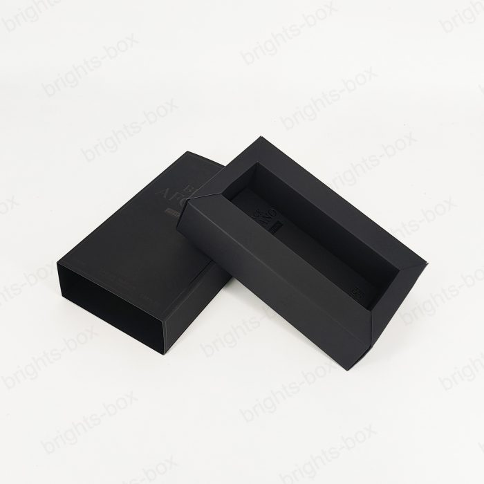 Folding Card box Chinese manufacturer Perfume Paper packaging Black Gold Hot stamping Embossing UV