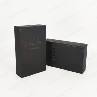 Folding Card box Chinese manufacturer Perfume Paper packaging Black Gold Hot stamping Embossing UV
