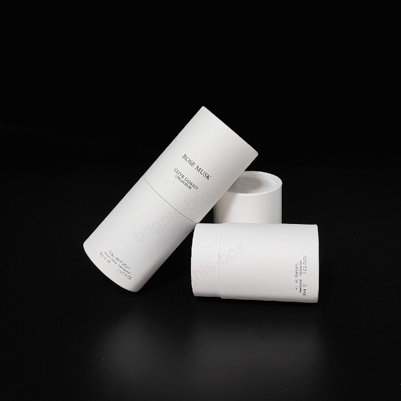 Paper Packaging Embossed UV Coating Black Hot Stamping Cylinder Boxes for Perfume Cosmetic Gift luxury Certified Factory Customizable