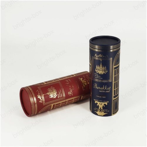 Premium Custom Black Cardboard Cylinder for Glass Bottles - Perfume, Cosmetics & Essential Oils | Hangzhou Bright Packaging
