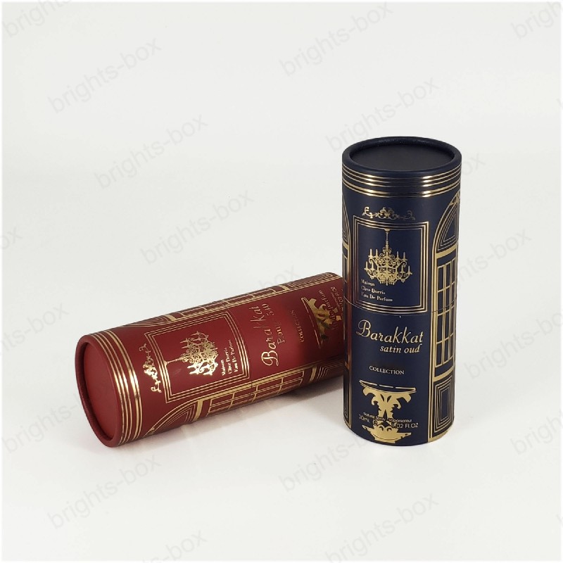 Premium Custom Black Cardboard Cylinder for Glass Bottles - Perfume, Cosmetics & Essential Oils | Hangzhou Bright Packaging