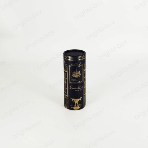 Premium Custom Black Cardboard Cylinder for Glass Bottles - Perfume, Cosmetics & Essential Oils | Hangzhou Bright Packaging