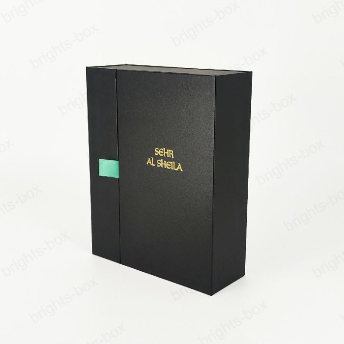 Custom High-end Luxury Black Art Paper Book Shape Boxes - Wholesale Packaging Solutions