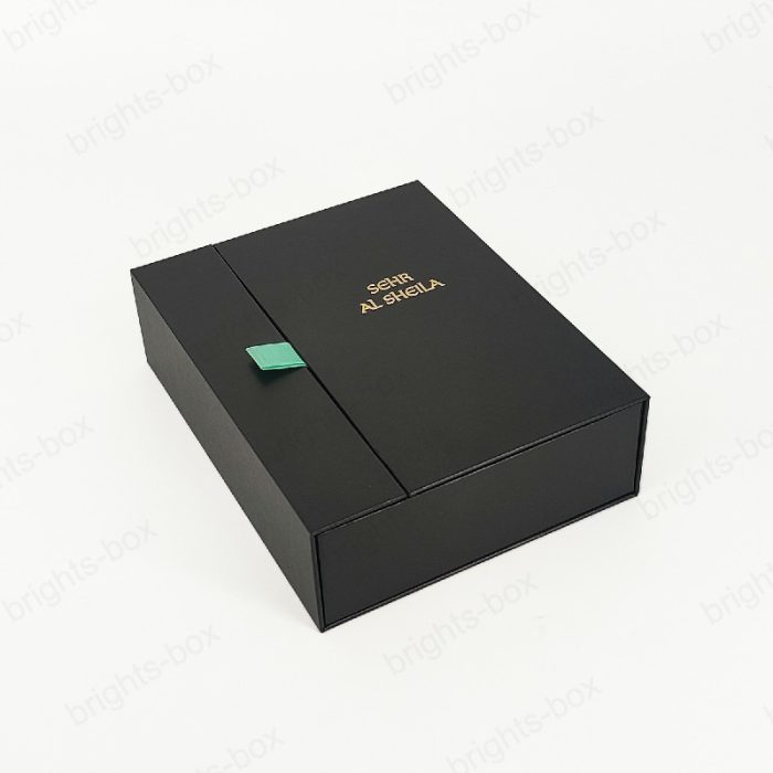 Custom High-end Luxury Black Art Paper Book Shape Boxes - Wholesale Packaging Solutions