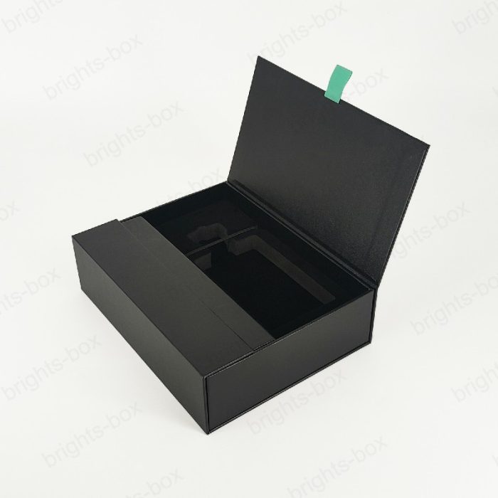 Custom High-end Luxury Black Art Paper Book Shape Boxes - Wholesale Packaging Solutions
