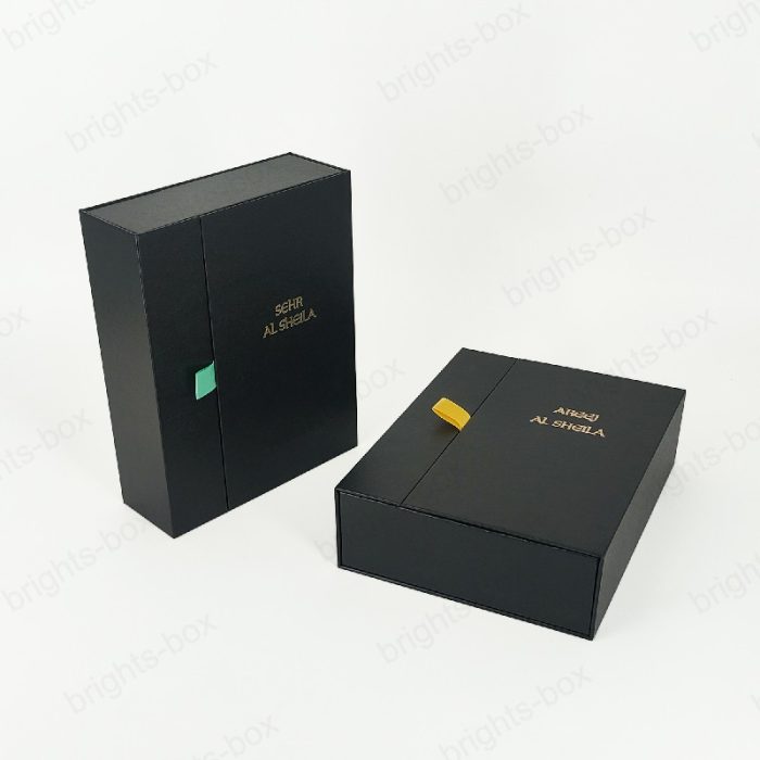 Custom High-end Luxury Black Art Paper Book Shape Boxes - Wholesale Packaging Solutions