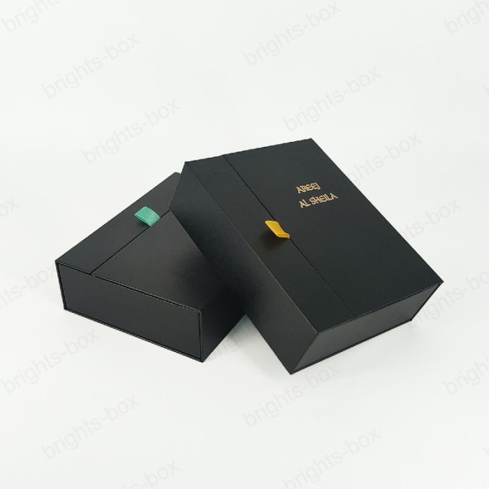 Custom High-end Luxury Black Art Paper Book Shape Boxes - Wholesale Packaging Solutions