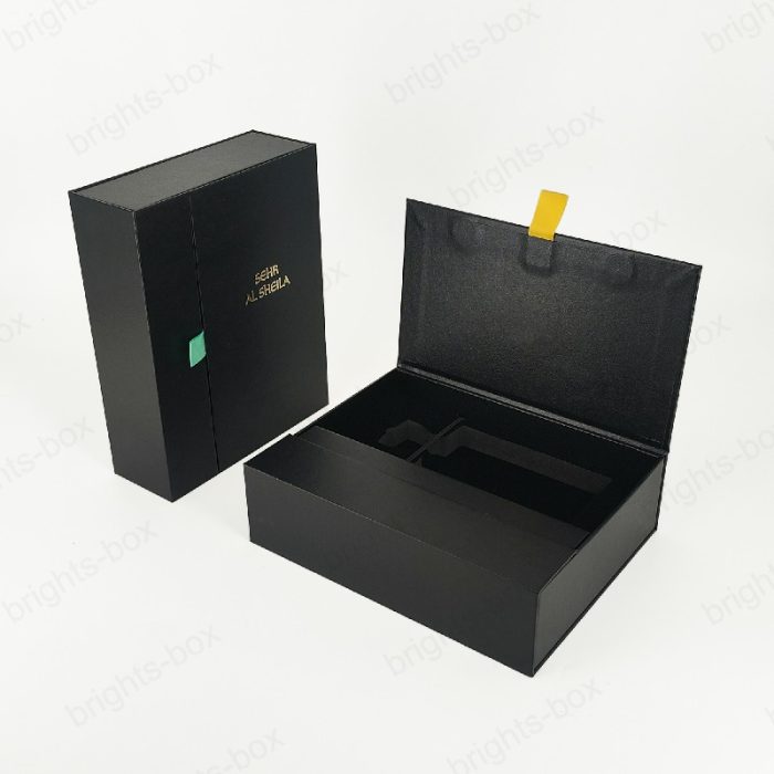 Custom High-end Luxury Black Art Paper Book Shape Boxes - Wholesale Packaging Solutions