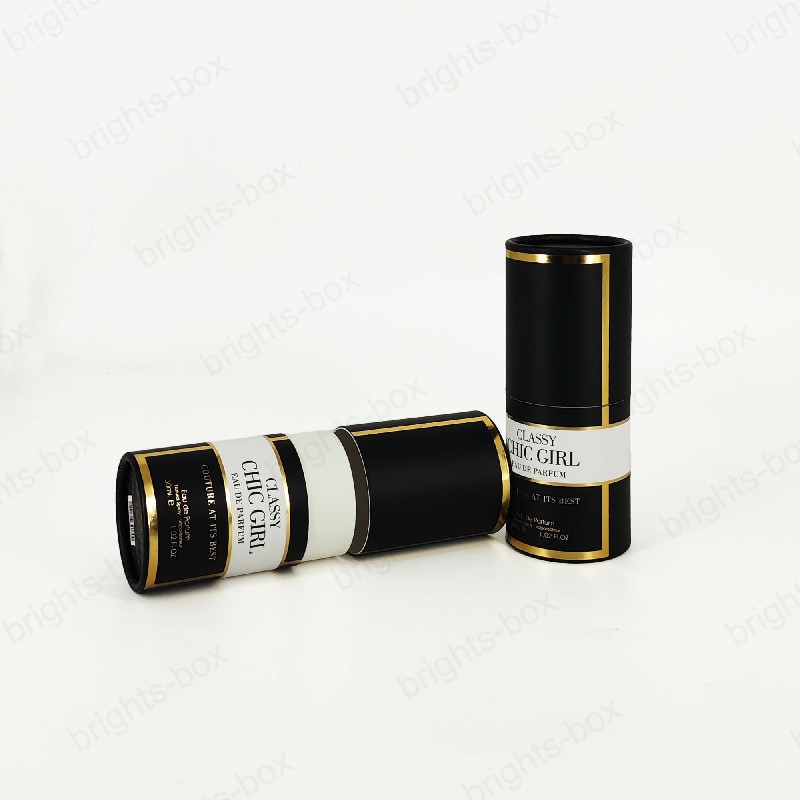 Paper Packaging PANTONE Printing Matt Lamination Gold Hot Stamping Cylinder Boxes for Perfume Cosmetic Gift luxury Certified Factory Customizable