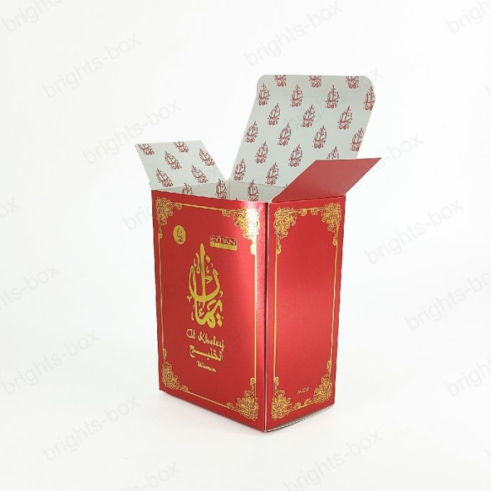 Paper tuck end box Chinese manufacturer Perfume packaging Hot stamping Embossing UV Glossy Lamination High quality