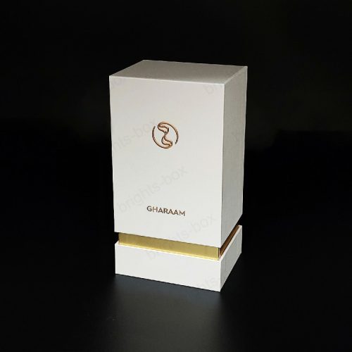 Wholesale Custom Luxury Texture Gold Cardboard Gift Box EVA tray perfume packaging box