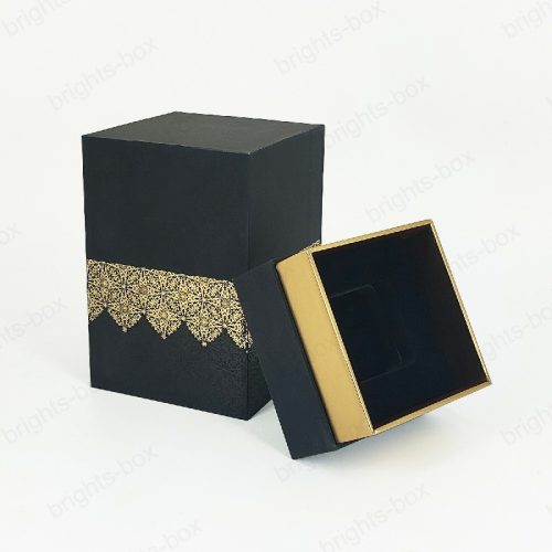 Premium Quality Perfume Fragrance Packaging Box - Luxury Gift Paper Black Fabric Hot Foil Stamping