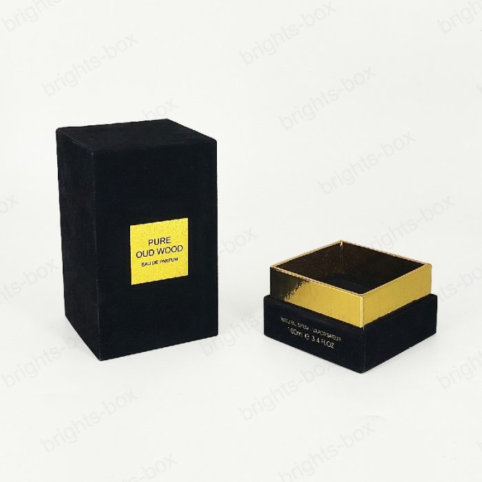 Custom Design Luxury Flocking Black Perfume Paper Gift boxes - Wholesale Packaging Solutions