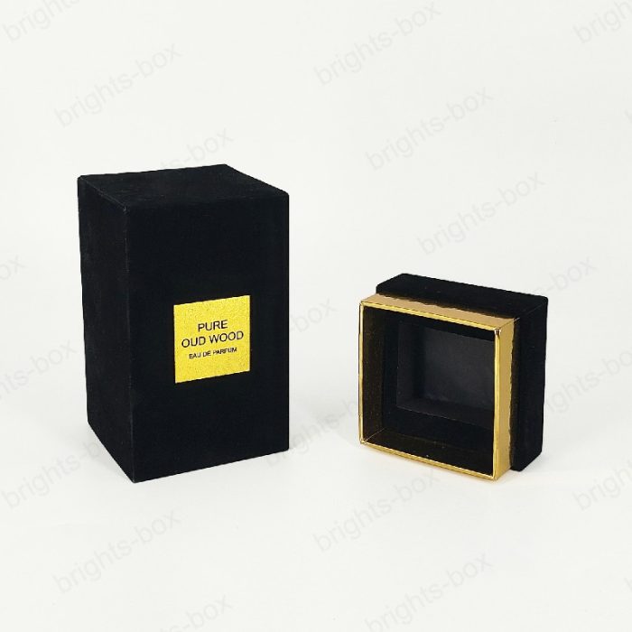 Custom Design Luxury Flocking Black Perfume Paper Gift boxes - Wholesale Packaging Solutions