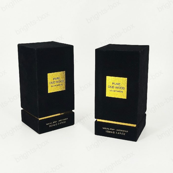 Custom Design Luxury Flocking Black Perfume Paper Gift boxes - Wholesale Packaging Solutions