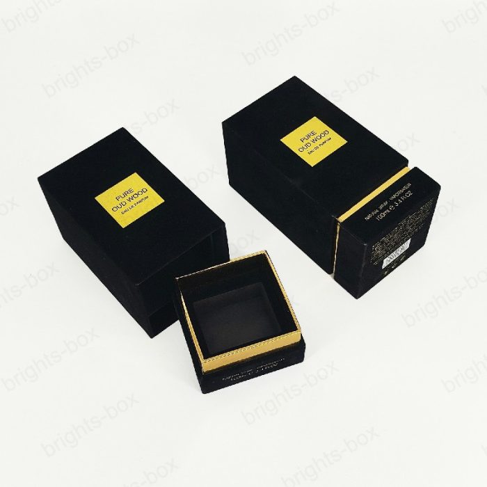 Custom Design Luxury Flocking Black Perfume Paper Gift boxes - Wholesale Packaging Solutions