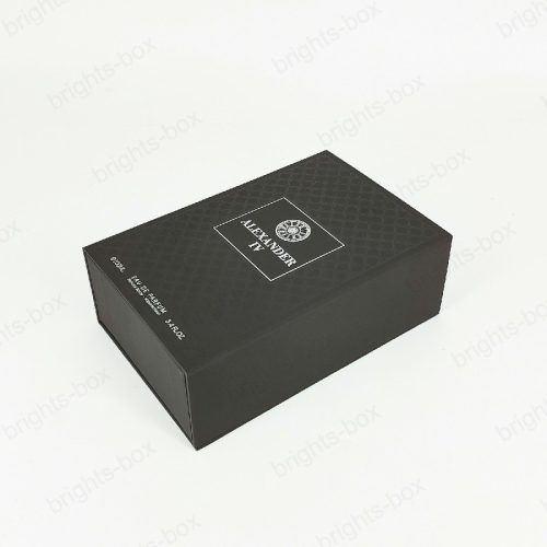 Rigid box Chinese manufacturer Perfume Paper packaging Silver Hot stamping Embossing UV Soft Touch