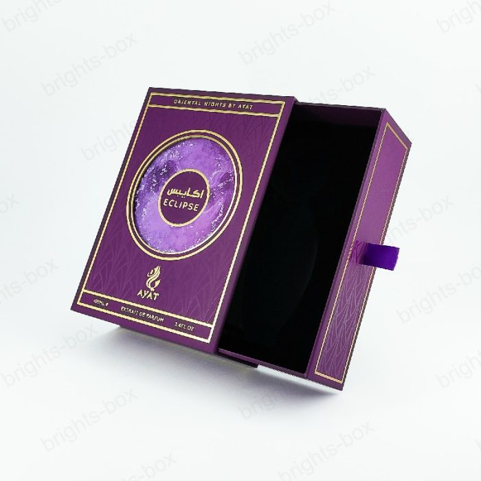 Chinese manufacturer Rigid Box Perfume Paper packaging Gold Hot stamping UV Embossing Soft touch