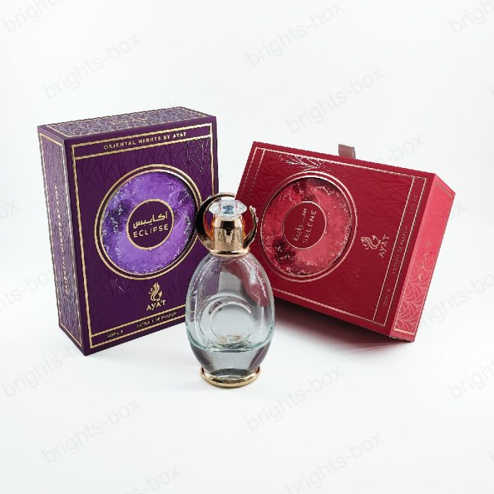 Chinese manufacturer Rigid Box Perfume Paper packaging Gold Hot stamping UV Embossing Soft touch
