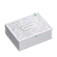 Custom Logo Premium White Embossed Relief Paper Boxes