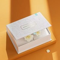 Custom Logo Premium White Embossed Relief Paper Boxes