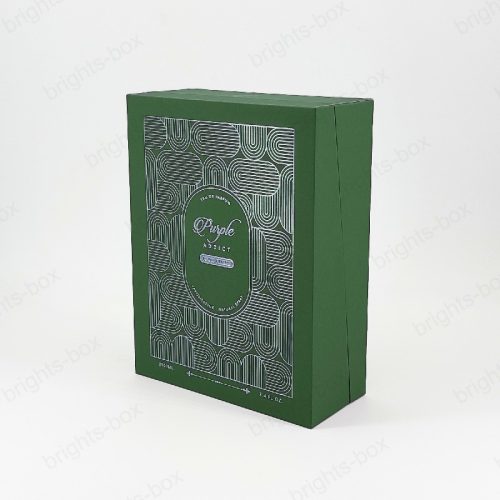 Luxury Rigid box Perfume Paper packaging Silver Hot stamping Embossing UV Soft Touch