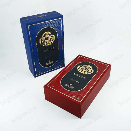 Paper Packaging Rigid Box Gold Hot Stamping Embossing flip-top box for Perfume